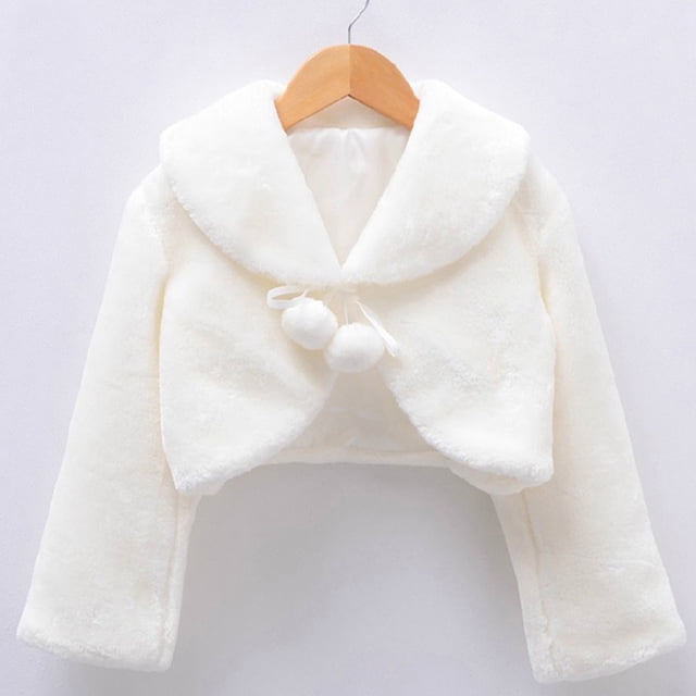 Chal de piel para niños, abrigo para niñas, vestido de actuación con flores para niñas, capa de manga larga para niñas, otoño e invierno