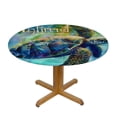 thumbnail image 3 of Orinice Turtle Sea Faith Round Table Cover Stain Resistant Washable Indoor Outdoor Tablecloth Kitchen Dining Wedding Parties 100% Polyester Fiber 31-35, 3 of 8