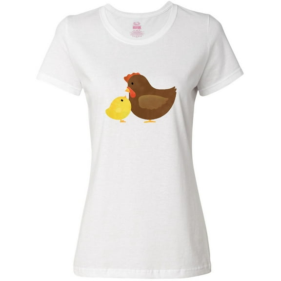 Inktastic Hen and Chick Farm Animals Women's T-Shirt