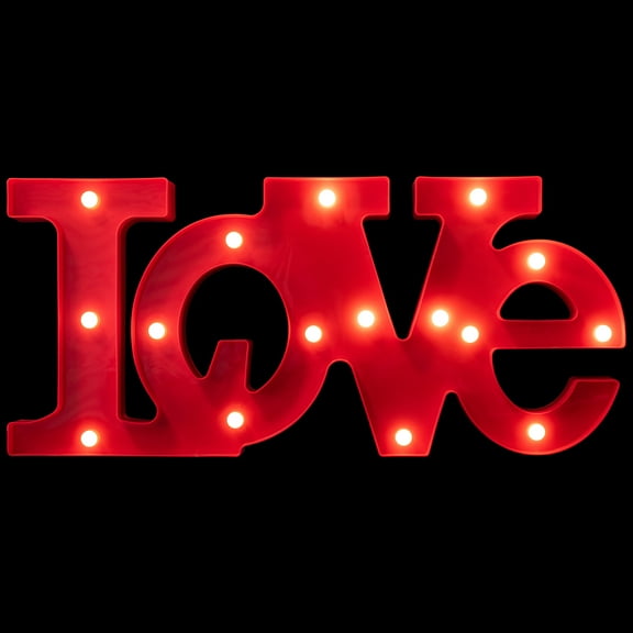 Northlight LED Love Sign Valentine's Day Marquee Style Wall Art - 20" - Red