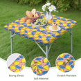 thumbnail image 4 of Yellow Lemon Fruit Leaves Pink Pattern Square Fitted Tablecloth with Elastic Edge,Square Table Cover,Washable Elastic Table Cover for Home Kitchen Party Decor 36"x36", 4 of 6
