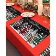 thumbnail image 4 of Christmas Tree Black Placemats Set of 4 Washable Table Mats for Kitchen Dining Table, Winter Cotton Linen Place Mats for Indoor Outdoor Parties Holiday Decoration, Snowflake Leopard Buffalo Plaid, 4 of 6