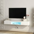 thumbnail image 6 of Floating TV Stand Wall Mounted with 16 Color LEDs,63" Modern TV Stand,Floating TV Cabinet Entertainment Center for 55 60 65 Inch TV,White, 6 of 10