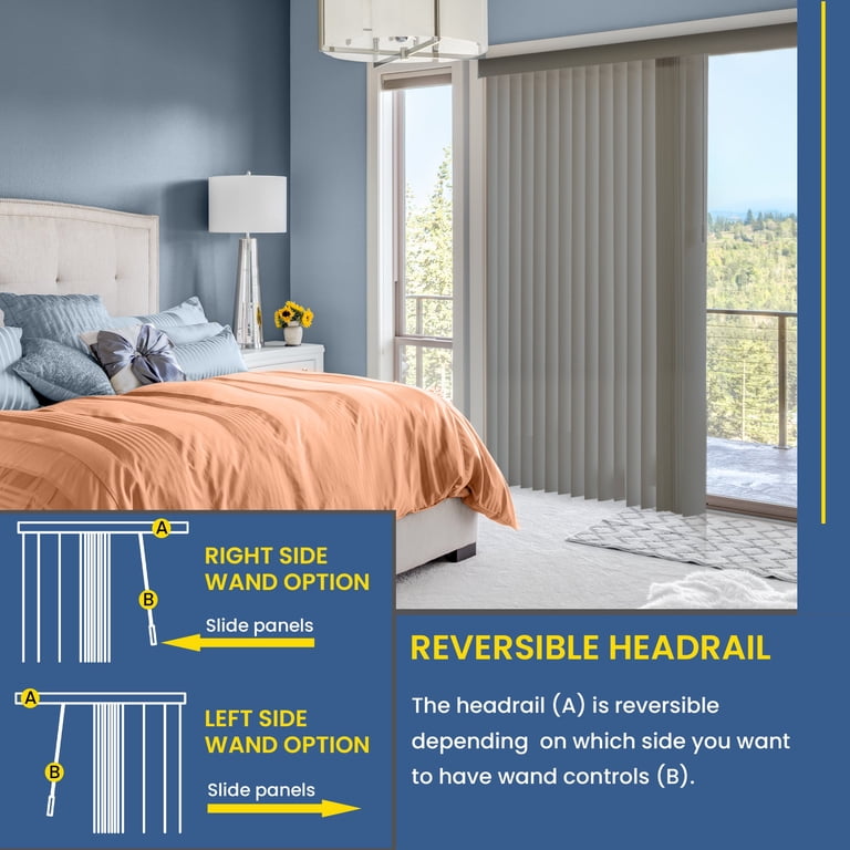Cordless Vertical Blinds For Large Windows, 78 x 84, Gray photo 7