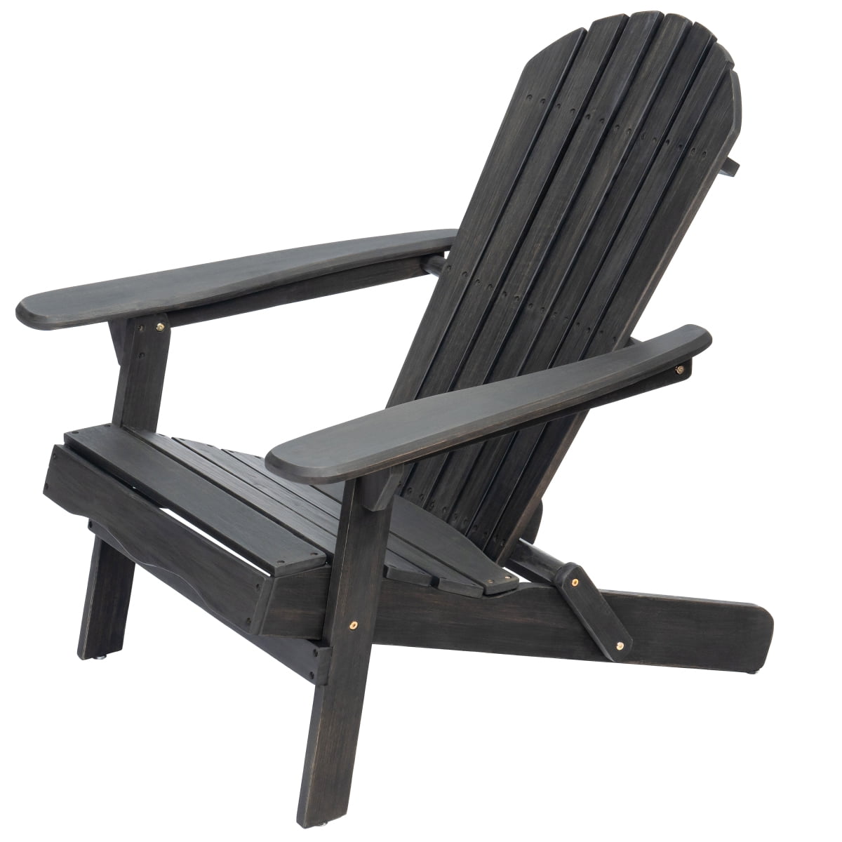 ZHICHUN  Malibu Rustic Folding Adirondack Chair Solid Acacia Wood Weather Resistant Outdoor Lounge Chair for Patio Garden Backyard