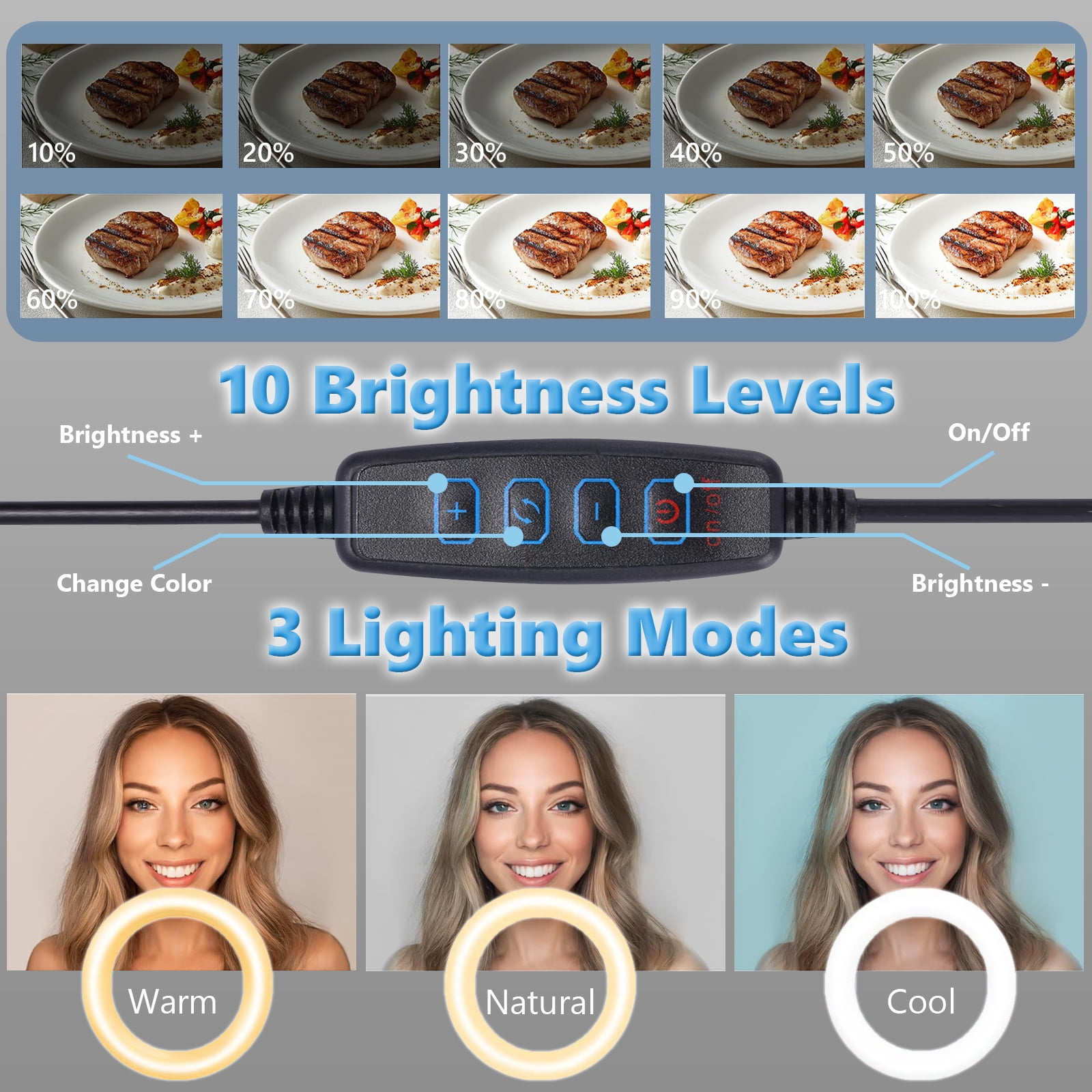 Kalcinty Camera Mount with Ring Light Overhead, 6" LED Ring Light, Flexible Articulating Arm Compatible with iPhone, Logitech Webcam, Computer Tripod for YouTube Live Stream Cooking Video Recording