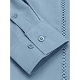 thumbnail image 4 of UKAP Mens Shirts Lapel Neck Blouse Button Down Tops Regular Fit Work Tunic Shirt Blue L, 4 of 8