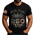 thumbnail image 3 of Havenx 250 Years Of American Independence T-Shirt for Men American Flag Design Crew Neck Shirt Short Sleeve Fun Graphic T-Shirts 250 Year American Anniversary Freedom Tees,Black M, 3 of 5