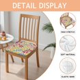 thumbnail image 2 of Pioneer Flower Floral Print Pattern Seat Covers for Dining Room Chairs Set Of 4,Stretch Printed Washable Chair Seat Cover with Elastic Ties and Button,Removable Waterproof Couch Cushion Covers, 2 of 6