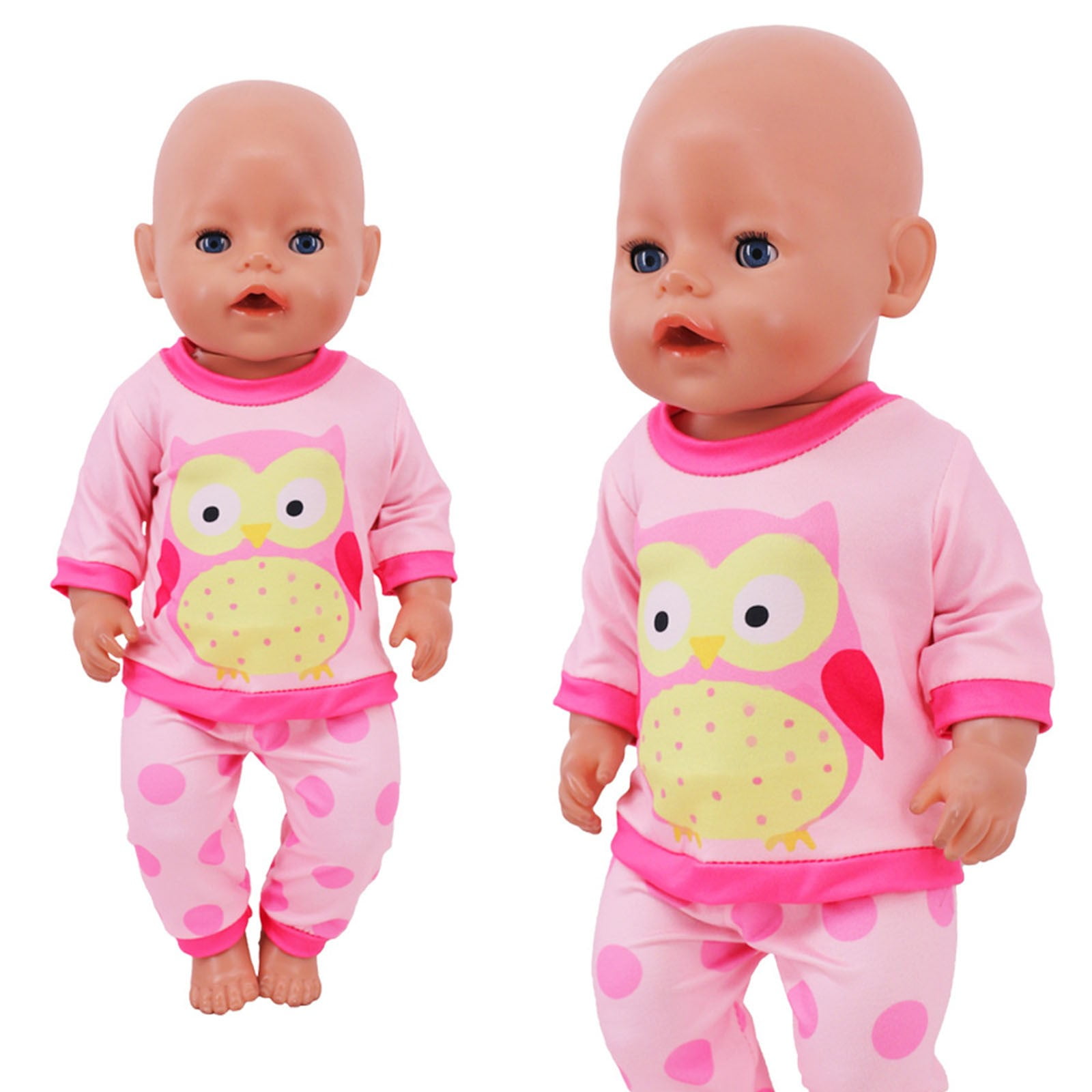 Ensemble Pyjama Poupée 17 Cm - Thème Nœud Carreaux Verts Avec Masque De Nuit - Accessoire Mignon - Cadeau Enfant