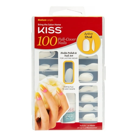 Kiss Full-Cover Nails - Active Oval (The Best Way To Get Acrylic Nails Off)