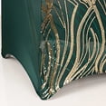 thumbnail image 6 of BalsaCircle Spandex Hunter Green Gold Stretchable Banquet Chair Cover with Wavy Embroidered Sequin Party Decorations, 6 of 8