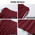 thumbnail image 4 of JIRNYORLL Womens Smocked Tiered Maxi Skirt with Pockets Drawstring Elastic High Waisted A Line Long Skirts, Burgundy L, 4 of 6