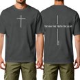 thumbnail image 2 of HAJWOH Mens Cross Christian Minimalist Religious Faith T-Shirt T-Shirt, 2 of 5