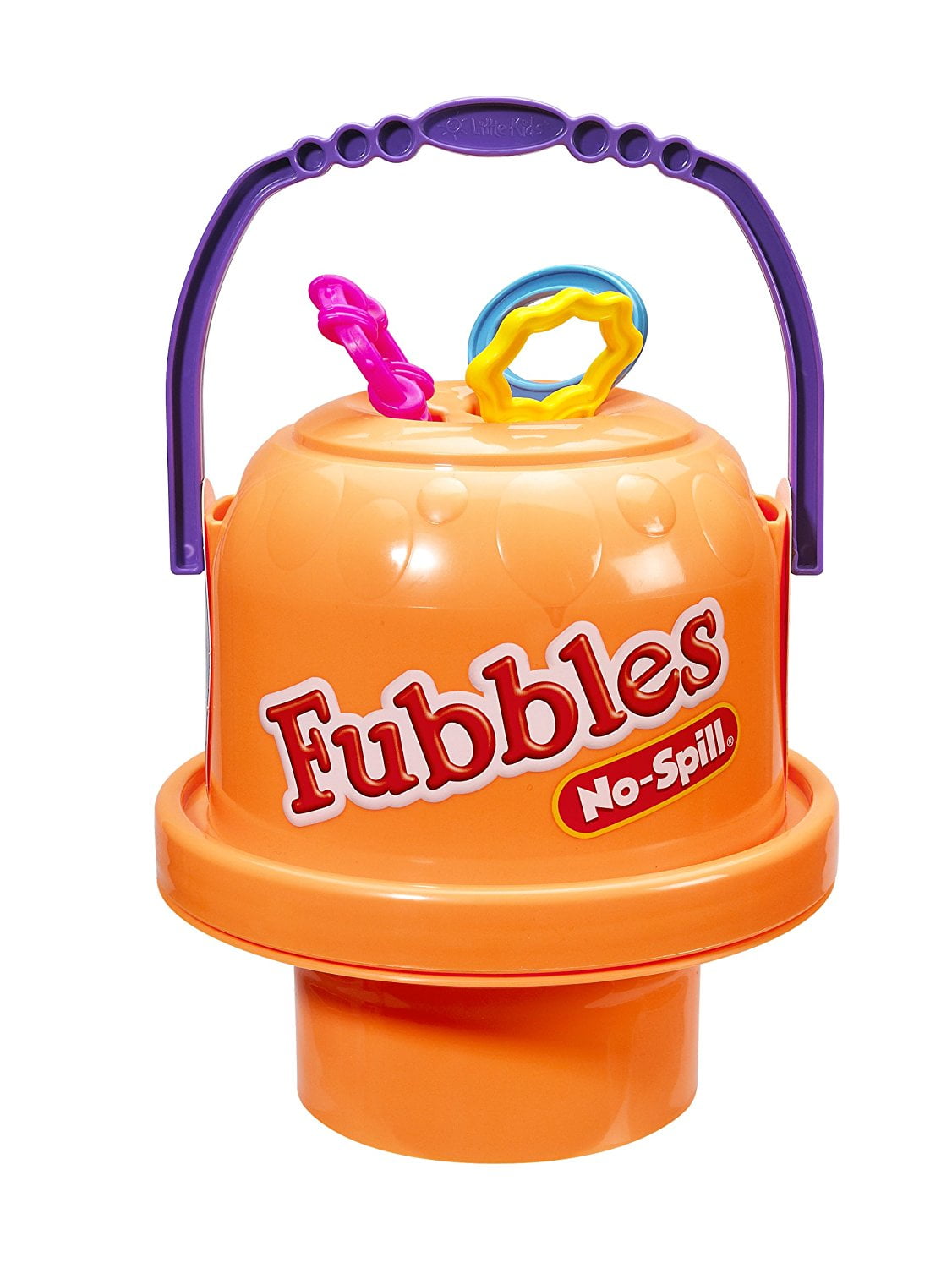Fubbles No Spill Big Bubble Bucket, Orange, Lets 3 Kids Play without spilling! Includes 3 Giant