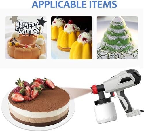 500W Chocolate Spray Gun for Cake Decorating,Electric Airbrush Gun with 3 Nozzles(1.3mm/1.8mm/2.6mm)，Adjustable Mist, Portable Baking Sprayer for Chocolate,Candy,Desserts,DIY Baker Tools