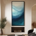 thumbnail image 3 of Large Framed Canvas Art Abstract Water Waves Print for Modern Living Room Bedroom Wall Decor - 60"x30" Black Framed, 3 of 6
