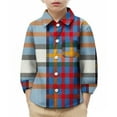 thumbnail image 2 of YUNAFFT Boys & Girls School Shirt Casual Checkered Pocket Long Sleeve Stylish Cute, 2 of 9