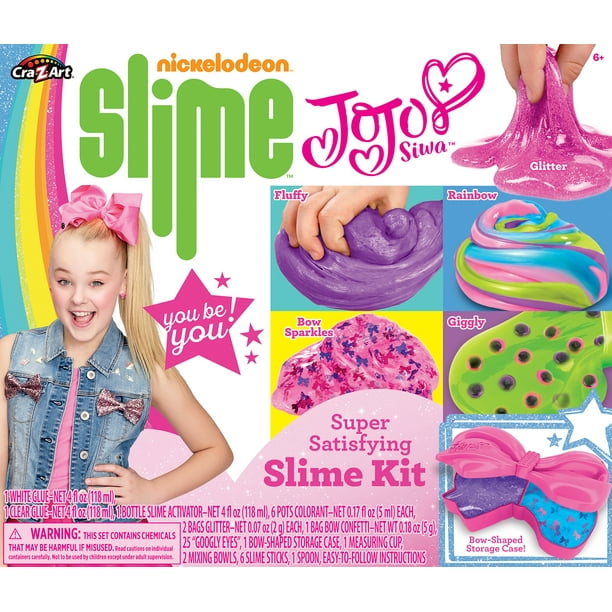 Nickelodeon Jojo Siwa Super Satisfying Slime Kit With Glue Activator Storage Container And Mix Ins Walmart Com Walmart Com