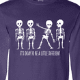 thumbnail image 4 of Inktastic It's Okay to be a Little Different Skeletons Long Sleeve T-Shirt, 4 of 5