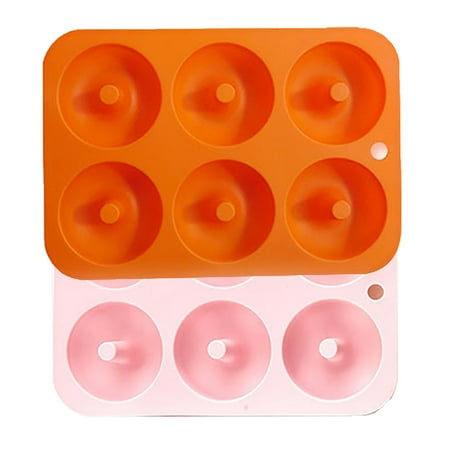 

NEGJ 2PC Silicone Donut Baking Pan Non-Stick Mold Dishwasher Decoration Tools