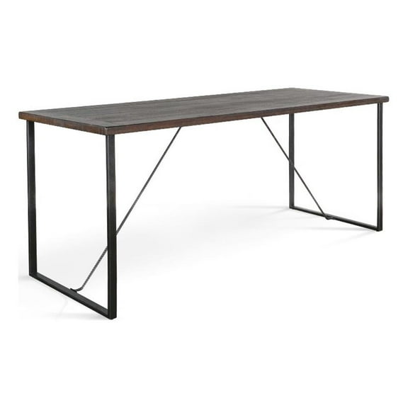 Pemberly Row Contemporary Solid Wood and Metal Counter Table