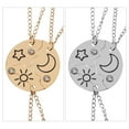 thumbnail image 6 of 3pcs Charm Stitching Inlaid Rhinestone Jewelry Best Friend Sun Moon Cloud Star Friendship Necklace BFF Pendant GOLD, 6 of 8
