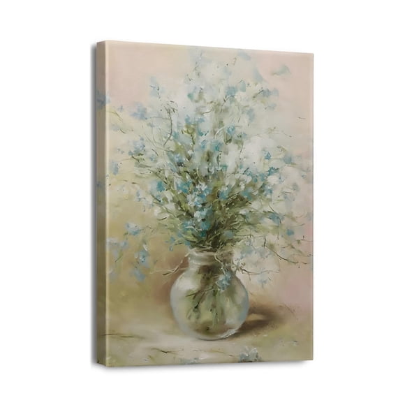 Botanical Bliss Daisy in Indian Vase, 12x16 Framed Artwork for Bathroom Decor and Home Decoration
