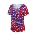 thumbnail image 4 of Txlixc Blusa de manga corta para el día de la independencia femenina con diseño de bandera nacional Txlixc moda, 4 of 9