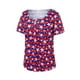 thumbnail image 4 of Txlixc Blusa de manga corta para el día de la independencia femenina con diseño de bandera nacional Txlixc moda, 4 of 9