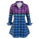 thumbnail image 1 of Camisa de Botón de ColorBlock Plaid Color Block Rosegal Blusas Tallas Grandes, 1 of 5