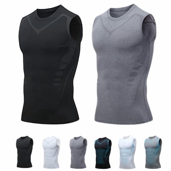 North Alpine Men’s Compression Vest, Sleeveless Compression Shirt for Gym, Running & Daily Wear, Breathable Muscle Support Undershirt