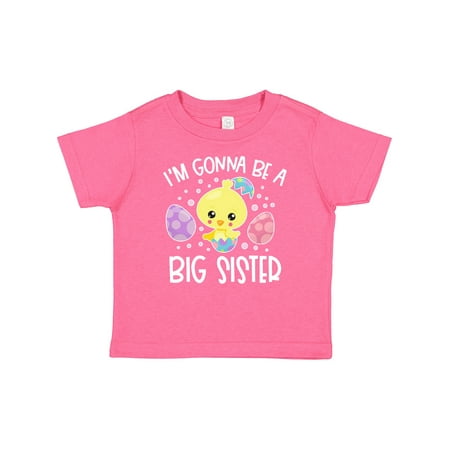 

Inktastic Easter I m Gonna Be a Big Sister with Purple and Pink Eggs Gift Baby Girl T-Shirt