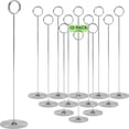 thumbnail image 1 of Place Card Holder, 12 in Tall, 12 Pack, Chrome Silver, Table Cardholder Tabletop Menu Holder Harp-Clip Number Holder Recipe Holder Reserved Card Holder, for Restaurant Weddings, 1 of 5