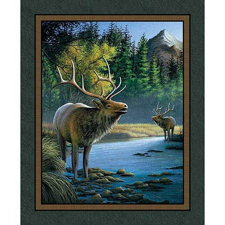 Springs Creative Wild Wings Mountain Sky Elk Wall Panel Fabric by the Yard