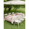 thumbnail image 5 of 60x120 Inch Outdoor Tablecloth with Umbrella Hole Zipper Rectangle Butterfly Flower Rectangular Tablecloths Outside Waterproof Farmhouse Vintage Country Pink Floral Patio Table Cover for Picnic Party, 5 of 8