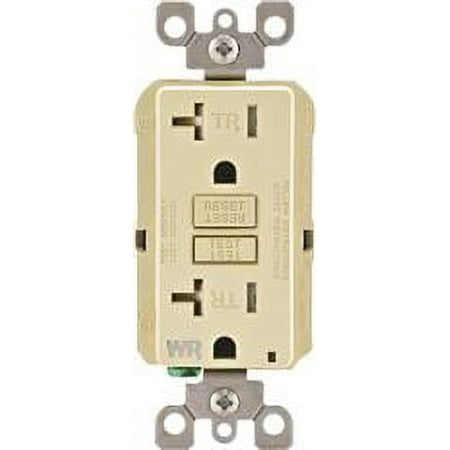 Leviton Smartlockpro Weather & Tamper-Resistant Duplex Gfci Receptacle With Led, Ivory, Nema 5-20R, 125 Volts, 20 Amps