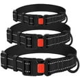 thumbnail image 2 of Reflective Dog Collar Safety Nylon Collars for Small Dogs Puppy with Buckle, Black, 2 of 6