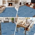 thumbnail image 3 of Rectangle Rug 6x9ft Area Rug, Bohemian Abstract Geometric Arch Area Rugs for Living Room Bedroom, Abstract Navy Blue Floor Mat Non-Slip Non-Shedding Carpet Indoor Accent Rugs, 3 of 9