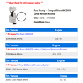 thumbnail image 2 of Fuel Pump - Compatible with 2004 - 2006 Nissan Altima 2005, 2 of 2