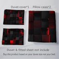 thumbnail image 5 of 3Piece Grid Duvet Cover Set UltraSoft, Breathable Fabric includes 1 Duvet Cover 2 Pillowcases 26s, 5 of 5