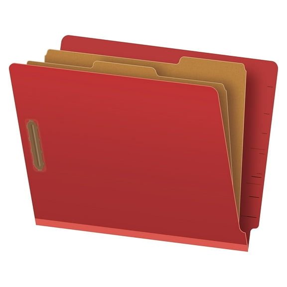 Pendaflex Heavy Duty Pressboard Classification Folder 2-Dividers 2 1/2" Expansion Letter Size Red