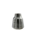 thumbnail image 1 of Benjara BM219637 Ceramic Round Vase with Broad Lips & Combed Design, Silver - Set of 2, 1 of 1