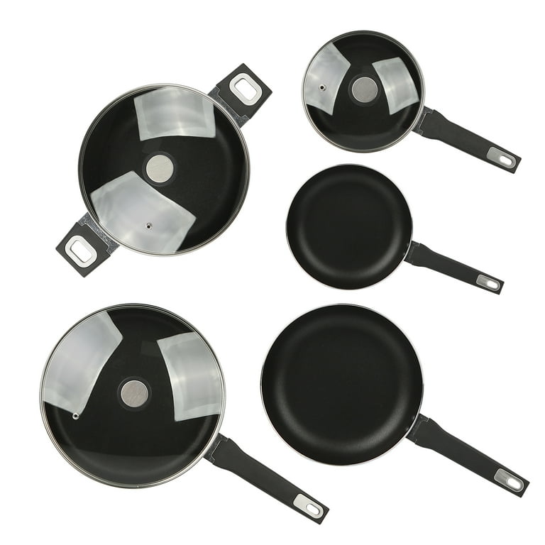 Aluminum Nonstick Midweight 13pcs Cookware Set Dishwasher Safe, Black