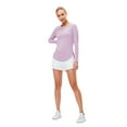 thumbnail image 2 of WBQ Women's UPF 50+ Sun Protection Long Sleeve Shirts Athletic Top Hiking Runing Fishing Lightweight T-Shirt Hem Split Yoga Swim Tee Loose Fit,S-XXL, 2 of 9