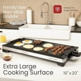 thumbnail image 5 of Electric Smokeless Indoor Griddle Grill - 1800W Fast Heating, 5-Level Temperature Control, Large Non-Stick Plate, Dishwasher Safe - Perfect for Household and Outdoor BBQ, Patio, Camping and Backyard, 5 of 9