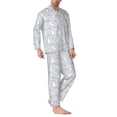 thumbnail image 2 of Picia Fun Rabbit Pattern Men’s Long-Sleeve Sleepwear Set - Soft 2-Piece Loungewear with Pockets, Comfy PJs for Relaxing Nights-X-Large, 2 of 7