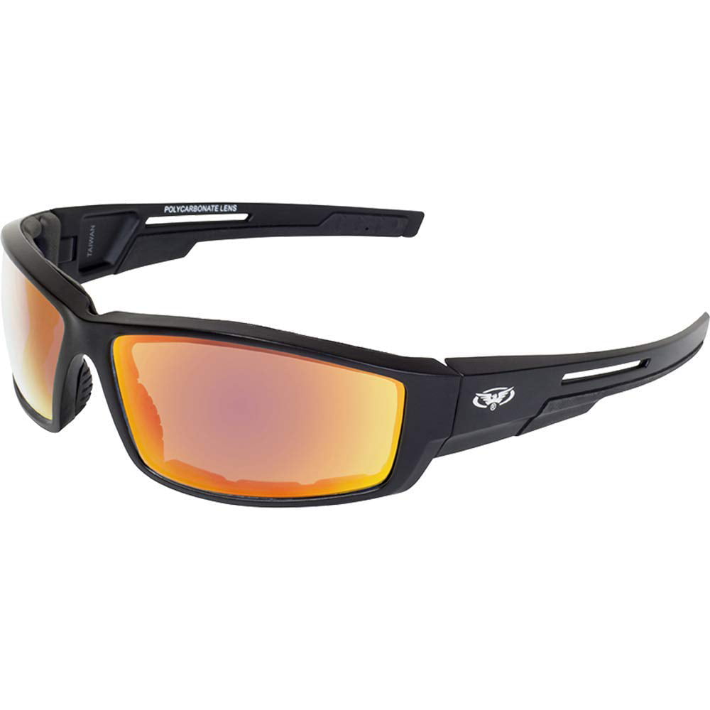 Global Vision Sly Sport Padded Riding Sunglasses Black with G-Tech Red Mirror Lens 