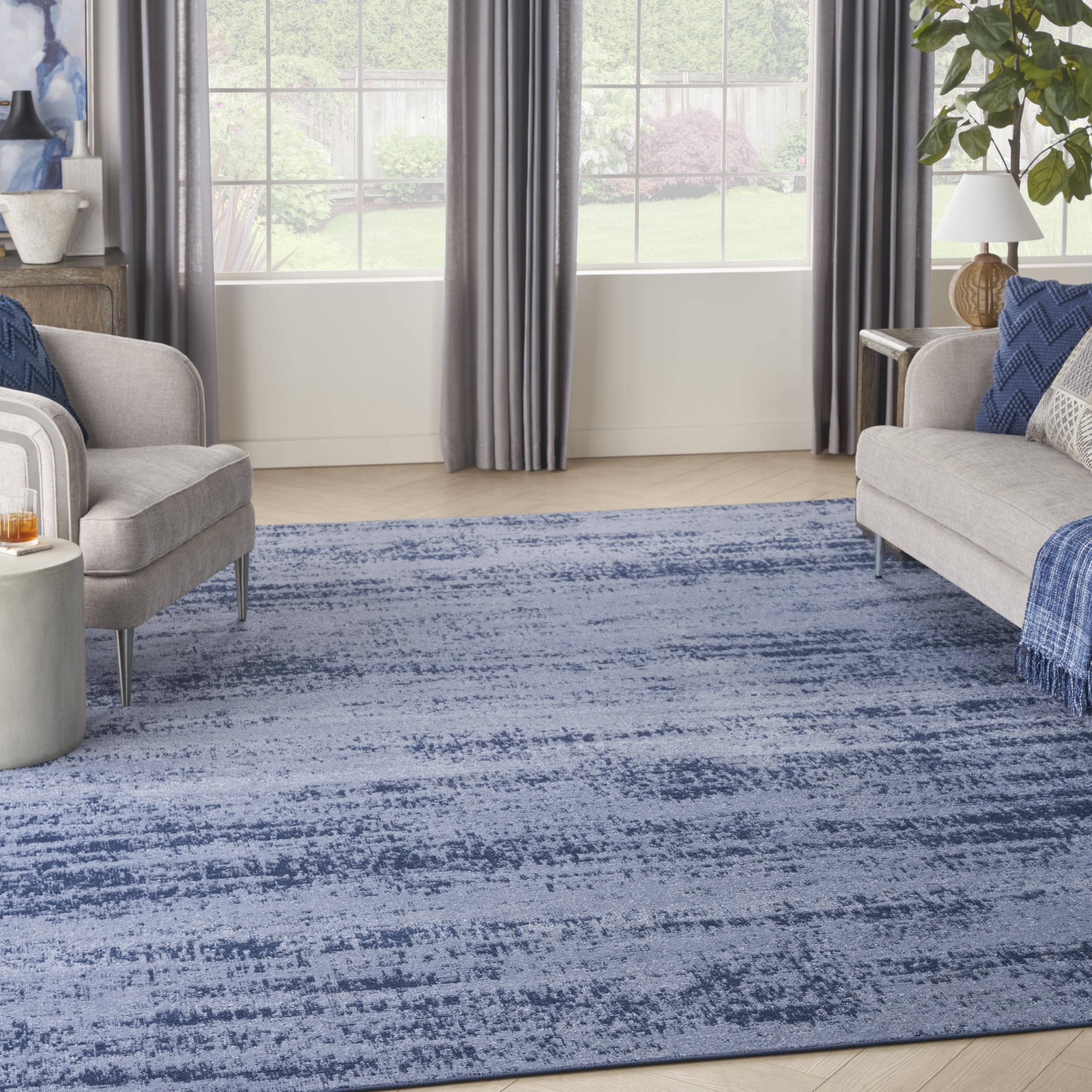 Nourison Essentials Indoor/Outdoor Denim 9' x 12' Area Rug, (9x12 ...