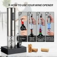 thumbnail image 3 of Electric Wine Opener, Automatic Electric Wine Bottle Corkscrew Opener with Foil Cutter, Rechargeable (Stainless Steel), 3 of 4
